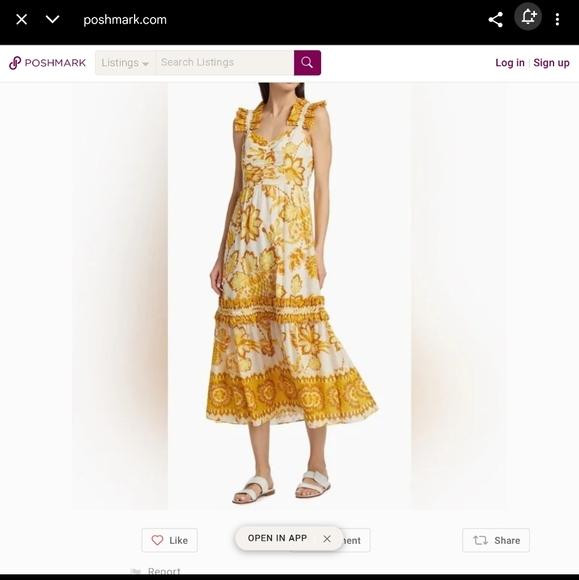 Floral Yellow and White Maxi Dress Size M - Picture 1 of 15